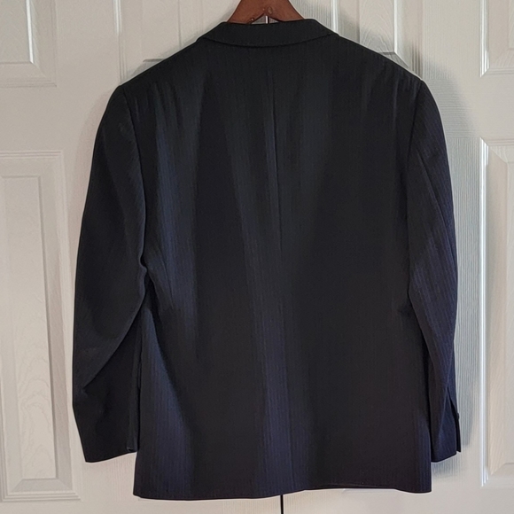 Ermenegildo Zegna Blazer Suit Jacket, Men's, Black Pinstripe, Size 44S - Picture 2 of 14